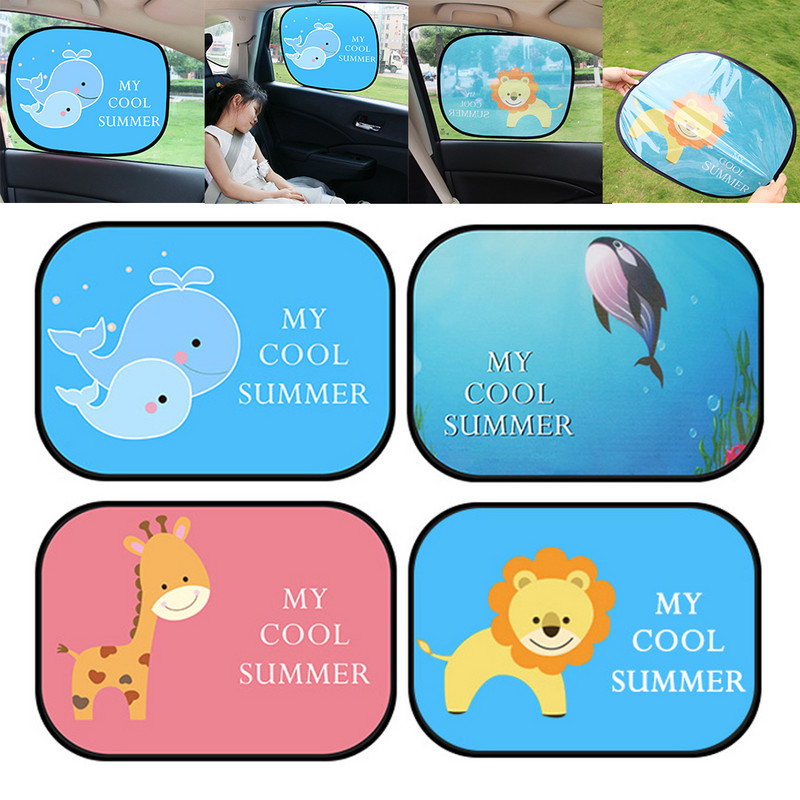 2db autós napellenző automatikus ablak napernyő borító napernyő UV blokk védő burkolatok autótartozékok baba gyerekek rajzfilm stílusú