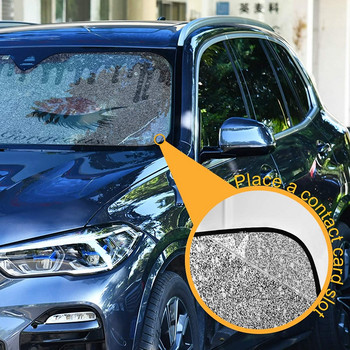 YiGee Eyeshadow with Hello Gorgeous Сенник за предно стъкло на автомобил - Блокира UV лъчи Слънцезащитна козирка, сенник за защита на вашия автомобил