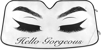 YiGee szemhéjpúder Hello Gorgeous autó szélvédő napernyővel - blokkolja az UV sugarakat napellenző védő, napernyő, hogy megőrizze járművét