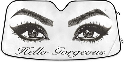 YiGee szemhéjpúder Hello Gorgeous autó szélvédő napernyővel - blokkolja az UV sugarakat napellenző védő, napernyő, hogy megőrizze járművét
