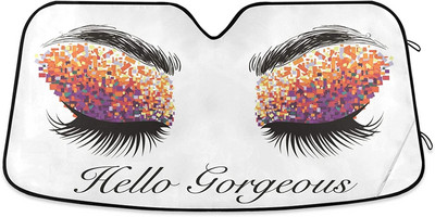 YiGee szemhéjpúder Hello Gorgeous autó szélvédő napernyővel - blokkolja az UV sugarakat napellenző védő, napernyő, hogy megőrizze járművét