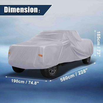 X Autohaux Pickup Truck Cover for Toyota Tacoma Double Cab 4 Door 6,1 Feet Bed 05-21 Sun Rain Dust Wind Snow Protection 190T PU