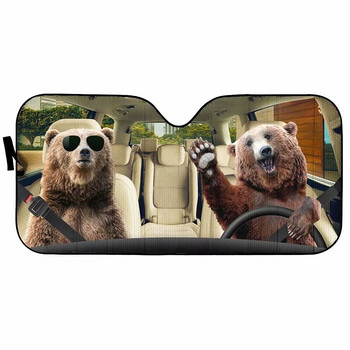 Tup Funny Beer Μπροστινό Παράθυρο Sun Shade Bear Greets You Car Sun Shield Παρμπρίζ Sun Reflector Car Seat Sunshade Auto Cover Block