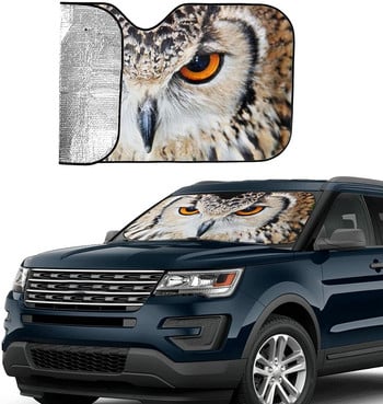 Foruidea Cool Owl Eye Car Windshield Sun Shade Auto Sunshade for Car Truck SUV-Blocks Uv Rays Sun Protector-Keeps Your Veh