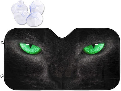 „Foruidea Cool Owl Eye“ automobilio priekinis stiklas saulės gaubtas nuo saulės, skirtas automobiliniams sunkvežimiams, blokuoja UV spindulių skydelį nuo saulės – saugo jūsų automobilį