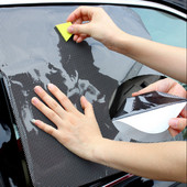 2/4 buc 38x42cm DIY Autocolante pentru mașină de vară Umbrele de soare Protecție solară Acoperire pentru fereastră Umbrelă de soare din PVC Negru Protecție laterală pentru geam
