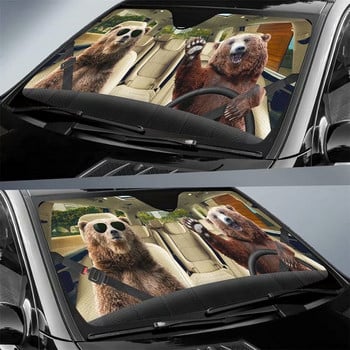 Tup Funny Beer Μπροστινό Παράθυρο Sun Shade Bear Greets You Car Sun Shield Παρμπρίζ Sun Reflector Car Seat Sunshade Auto Cover Block