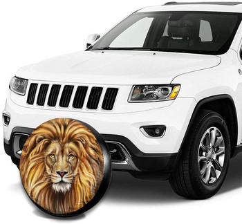Κάλυμμα ανταλλακτικού ελαστικού King Lion Αδιάβροχο κάλυμμα ελαστικού με προστασία από τη σκόνη UV Sun Wheel Κατάλληλο για Jeep, Trailer, RV, SUV και πολλά οχήματα 15 ιντσών