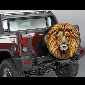Κάλυμμα ανταλλακτικού ελαστικού King Lion Αδιάβροχο κάλυμμα ελαστικού με προστασία από τη σκόνη UV Sun Wheel Κατάλληλο για Jeep, Trailer, RV, SUV και πολλά οχήματα 15 ιντσών