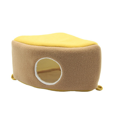 Patogus žiurkėno lizdas jūrų kiaulytės hamako lova Minkštas graužikų narvas žiemai, šiltas trumpas pliušinis žiurkės pyrago formos namas mažiems naminiams gyvūnėliams