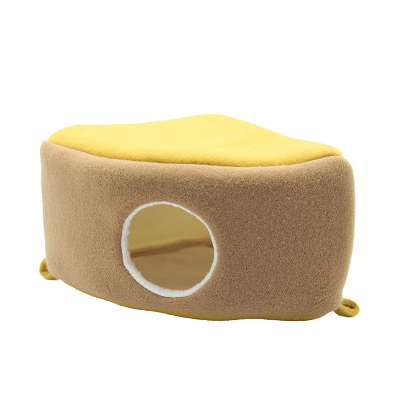 Patogus žiurkėno lizdas jūrų kiaulytės hamako lova Minkštas graužikų narvas žiemai, šiltas trumpas pliušinis žiurkės pyrago formos namas mažiems naminiams gyvūnėliams