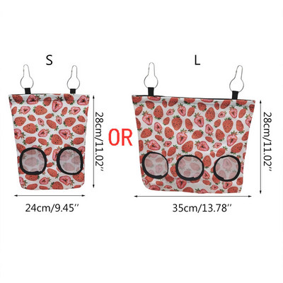 Ινδικά χοιρίδια 2 τρύπες 3 τρύπες Τσάντες τροφοδοσίας σανού Εκτυπωμένος φράουλα Τροφοδότης κουνελιού τσιντσιλά Αξεσουάρ κλουβιού οργάνωση τροφίμων