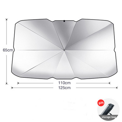 125CM/140CM salokāms automašīnas vējstikls saulessargs lietussargs automašīnas salona pārsegs priekšējais logs, UV aizsardzība, žalūzijas aizkars
