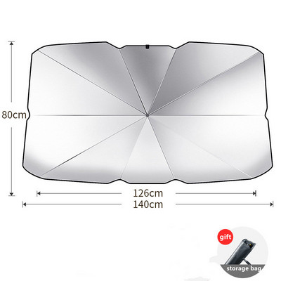 125CM/140CM salokāms automašīnas vējstikls saulessargs lietussargs automašīnas salona pārsegs priekšējais logs, UV aizsardzība, žalūzijas aizkars