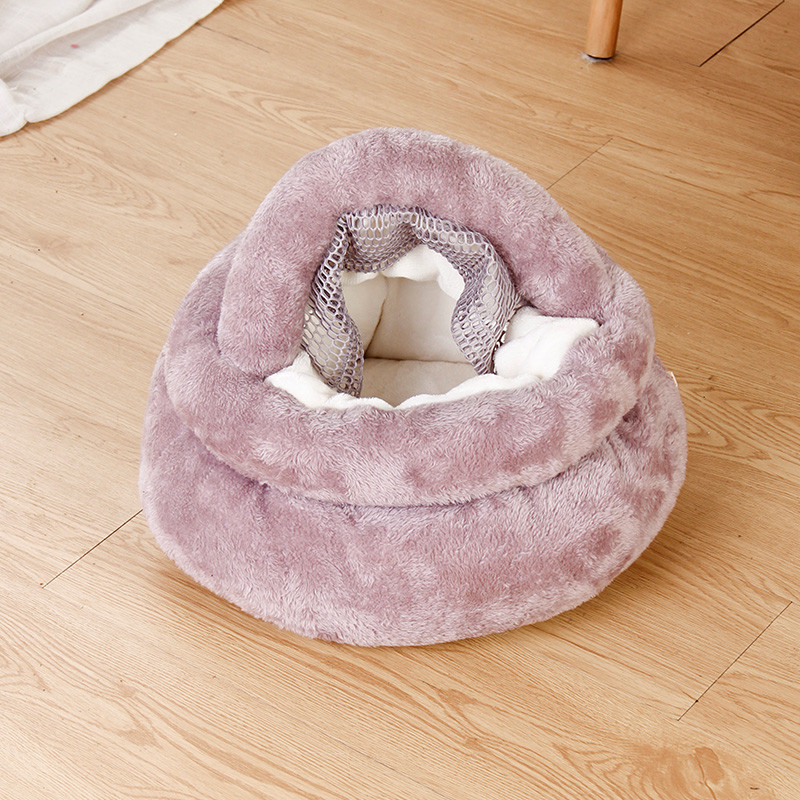 Maza kaķa suņu būris ziemas silts kāmju ligzda, mīksta truša elpojoša ligzda, vienkārša pārnēsājama pudiņa formas mājdzīvnieku piederumi