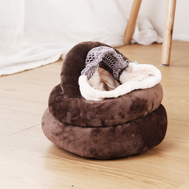 Maza kaķa suņu būris ziemas silts kāmju ligzda, mīksta truša elpojoša ligzda, vienkārša pārnēsājama pudiņa formas mājdzīvnieku piederumi