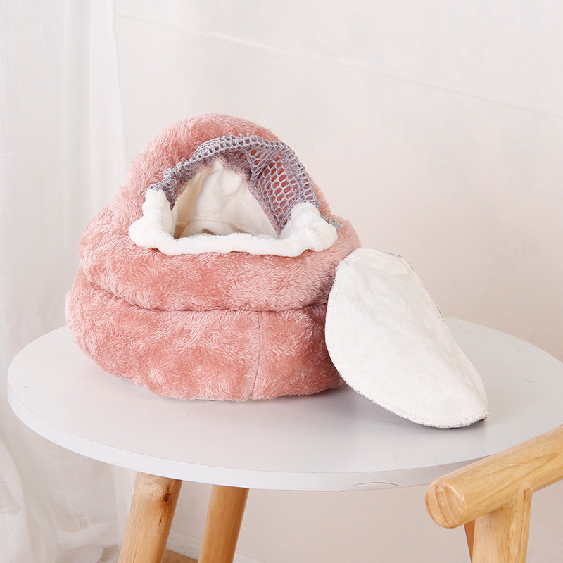 Maza kaķa suņu būris ziemas silts kāmju ligzda, mīksta truša elpojoša ligzda, vienkārša pārnēsājama pudiņa formas mājdzīvnieku piederumi