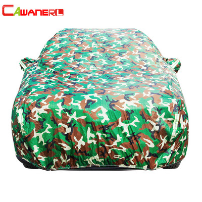 Cawanerl Waterproof Car Cover Camouflage Outdoor Sun Dust Rain Snow Protective Windproof Full Car Covers For SUV Sedan Hatchback