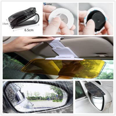 Car Sunlight Mirror Γυαλί ηλίου βροχής μεμβράνη με κλιπ φρυδιών για Mercedes Benz W211 W203 W204 W210 W124 AMG W202 CLA W212 CLK63 R F700