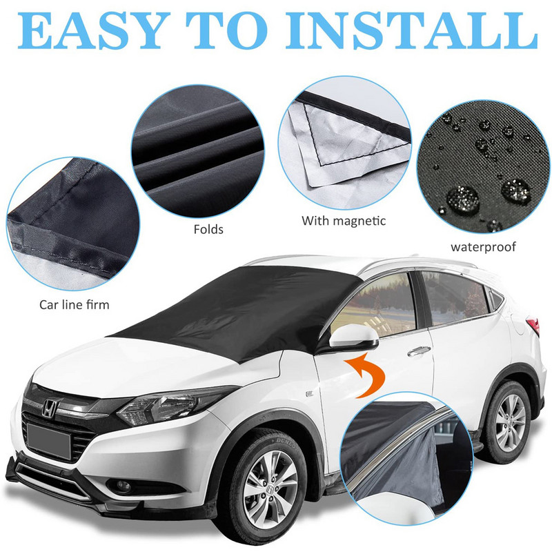 Magnētiskais vējstikls sniega pārsegs automašīnas loga saulessargs automašīnas saulessargs aizsargs ziemas vējstikla aizsardzība