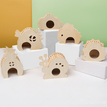 Χάμστερ Ξύλινο Σπίτι Αναρρίχησης με Σκάλα Χαριτωμένο Σχήμα Μικρά Ζώα Κρησφύγετο για κατοικίδια στο σπήλαιο για Mini Gerbils Junior Chipmunks Προϊόντα για κατοικίδια