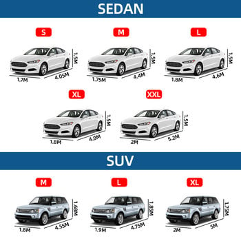 Универсални калъфи за автомобили Auot Вътрешна външна защита Пълно покритие Сенник Водоустойчив Прахоустойчив Устойчив на сняг S/M/L/XL/XXL