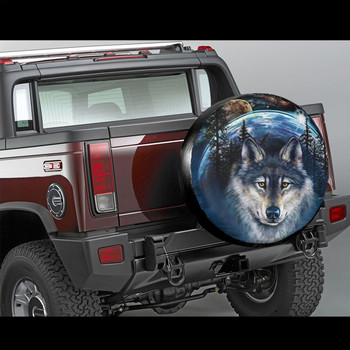 Κάλυμμα ανταλλακτικού ελαστικού Wolf για Jeep Mitsubishi Pajero προσαρμοσμένα καλύμματα τροχών αυτοκινήτου με προστασία από τη σκόνη ζώων 14\