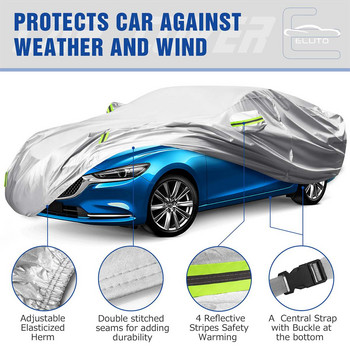 Κάλυμμα αυτοκινήτου Προστασία εξωτερικού χώρου Πλήρως ανθεκτικό στον παγετό Χιόνι Αντιηλιακό Προστασία Σκόνης Εξωτερικά καλύμματα σκηνής αυτοκινήτου για Sedan