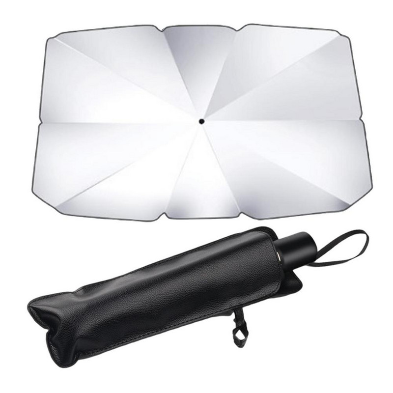 145x79cm autó szélvédő napernyő UV sugarak és hő napellenző védő összecsukható reflektor esernyő brella pajzs védelem