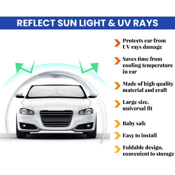 Ηλιοπροστασία αυτοκινήτου Παρμπρίζ Αυτοκίνητο Παράθυρο Προστασία από UV Θερμομόνωση για BMW Nissan Rogue VW Golf Jetta Tesla Kia