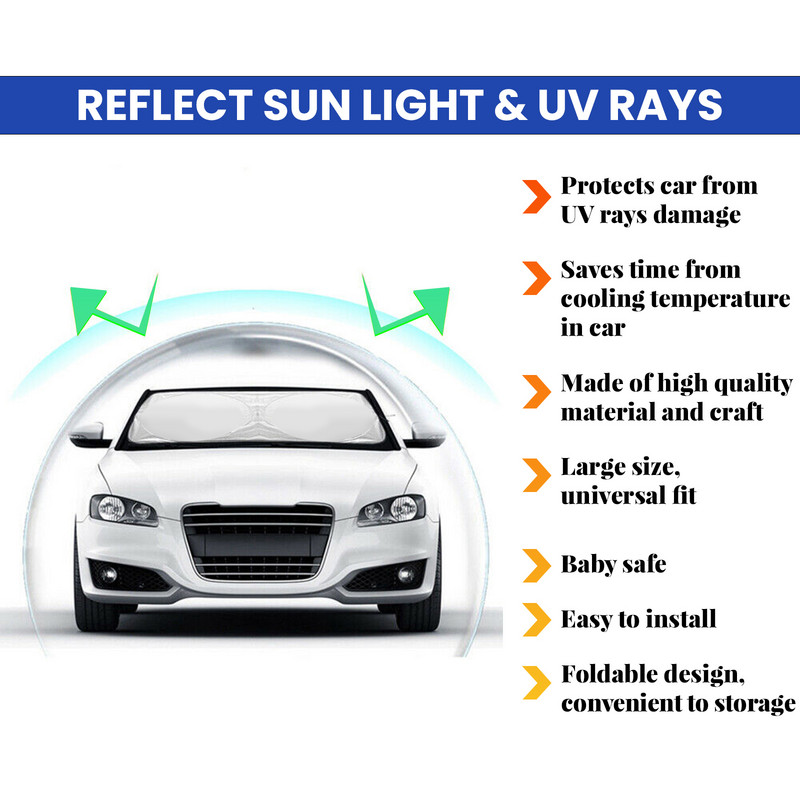 Automašīnas vējstikls Saulessargs Saules aizsargs Visor Auto Logu UV aizsardzība Siltumizolācija priekš BMW Nissan Rogue VW Golf Jetta Tesla Kia
