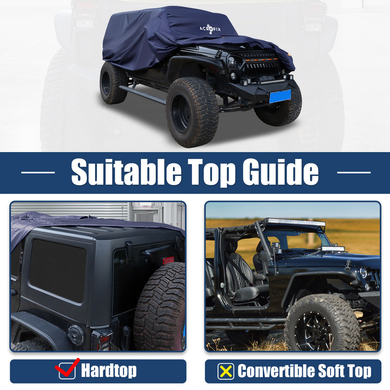 Husa auto X Autohaux pentru Jeep Wrangler JK JL 2 usi 4 usi cu usa soferului Husa de exterior rezistenta la apa pentru Jeep JK JL