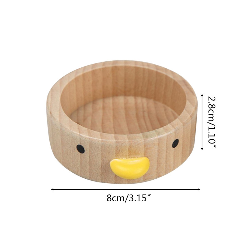 2 kom. Drvena zdjela za hrčke Slatka žuta patka Dizajn Bez preokreta Zdjele za hranjenje Male životinje Glatka površina Okrugle posude za hranu 8 cm