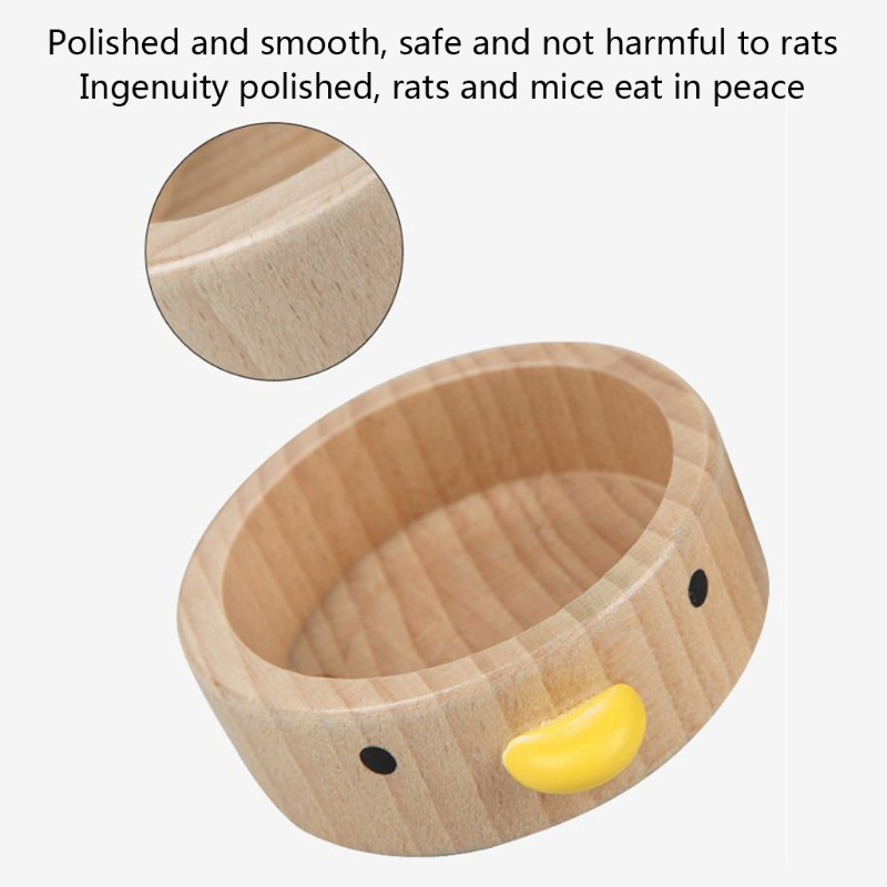 2 kom. Drvena zdjela za hrčke Slatka žuta patka Dizajn Bez preokreta Zdjele za hranjenje Male životinje Glatka površina Okrugle posude za hranu 8 cm