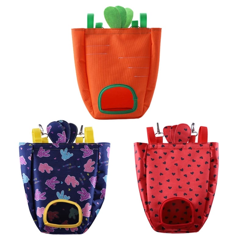 Mielos morkos formos triušis, 1 skylutė šieno šėrimo maišelis narvelio priedai Kabantis tiektuvas Jūrų kiaulytės maisto laikymo konteineris mažiems naminiams gyvūnėliams