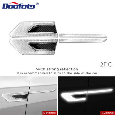 2PCS Automašīnas atstarojošā lente Buferis Atstarojošā sloksne Brīdinājuma zīme Oglekļa šķiedras Uzlīmes Automātiski ieveidošanas piederumi visām automašīnām
