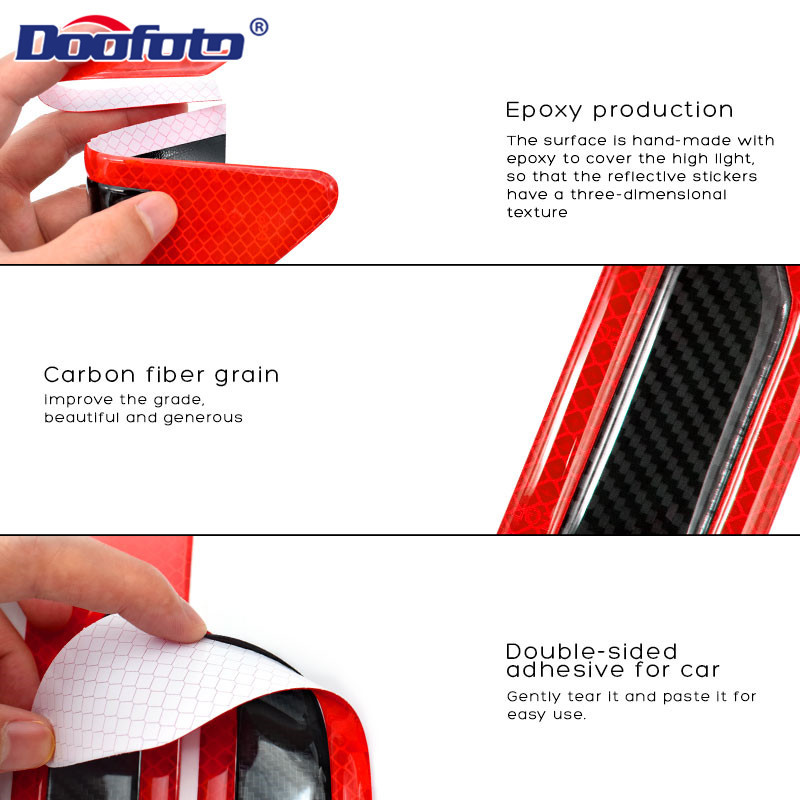 2 vnt Automobilių šviesą atspindinti juosta, buferis, šviesą atspindinti juostelė, įspėjamoji saugos žyma, anglies pluošto lipdukai, automatinio stiliaus priedai visiems automobiliams