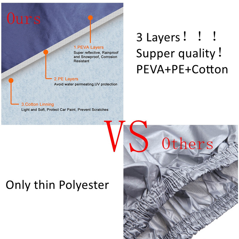 X Autohaux Автомобилни калъфи Външен вътрешен Водоустойчив протектор срещу надраскване Дъжд Сняг Слънце UV Топлоустойчив Универсален автомобилен капак DHL Безплатно