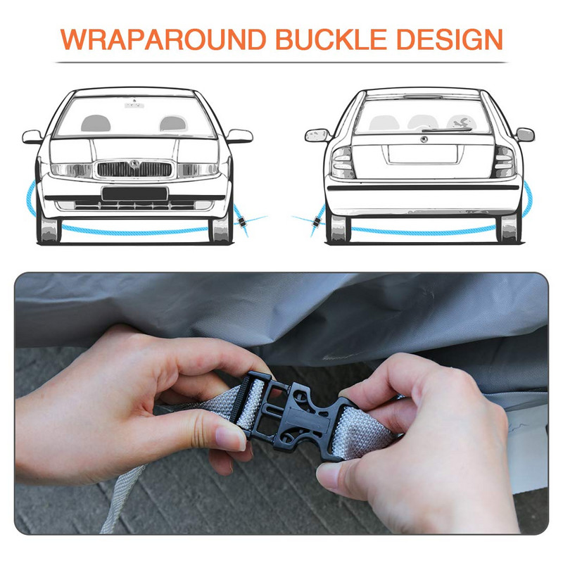 X Autohaux Автомобилни калъфи Външен вътрешен Водоустойчив протектор срещу надраскване Дъжд Сняг Слънце UV Топлоустойчив Универсален автомобилен капак DHL Безплатно