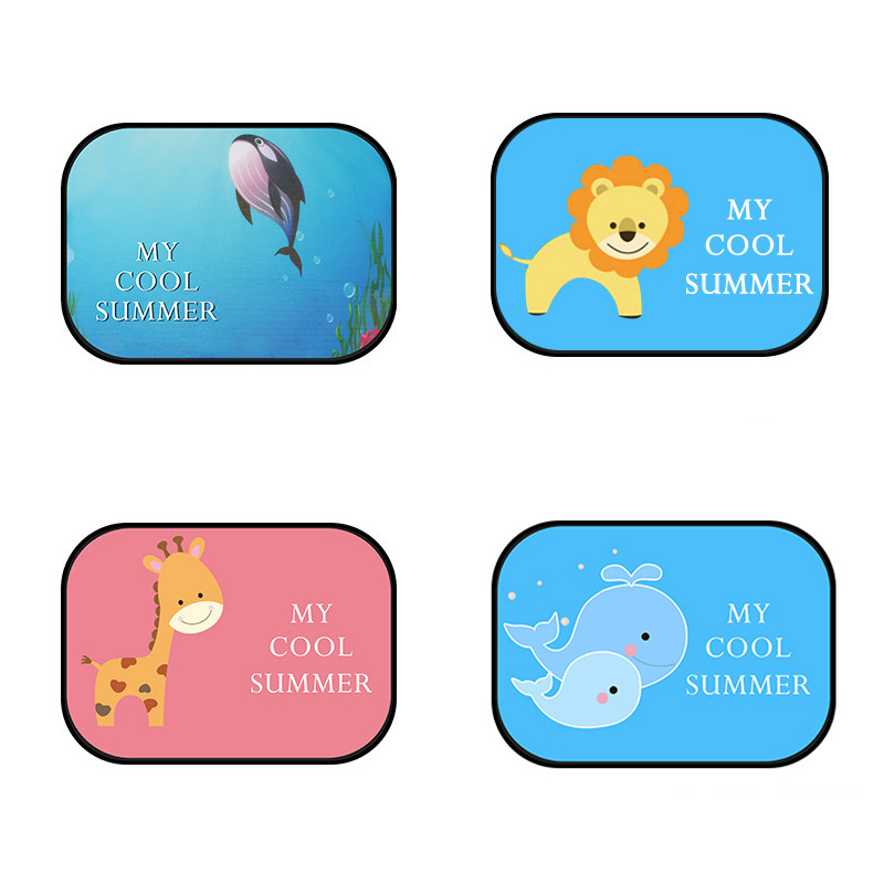 2 komada automobilskog bočnog prozora za zaštitu od sunca s crtanim uzorcima, zaštitnik za zaštitu od sunca, sklopivi automobilski pokrivač za bebe, dijete, dječji dizajn automobila