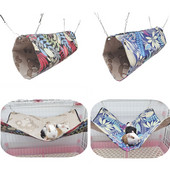 40*15 cm Hamster Viseća mreža Tunel Cvjetni tisak Male životinje Toplo platno Viseći krevet Kavez Dodaci Nest Tube Proizvodi za kućne ljubimce