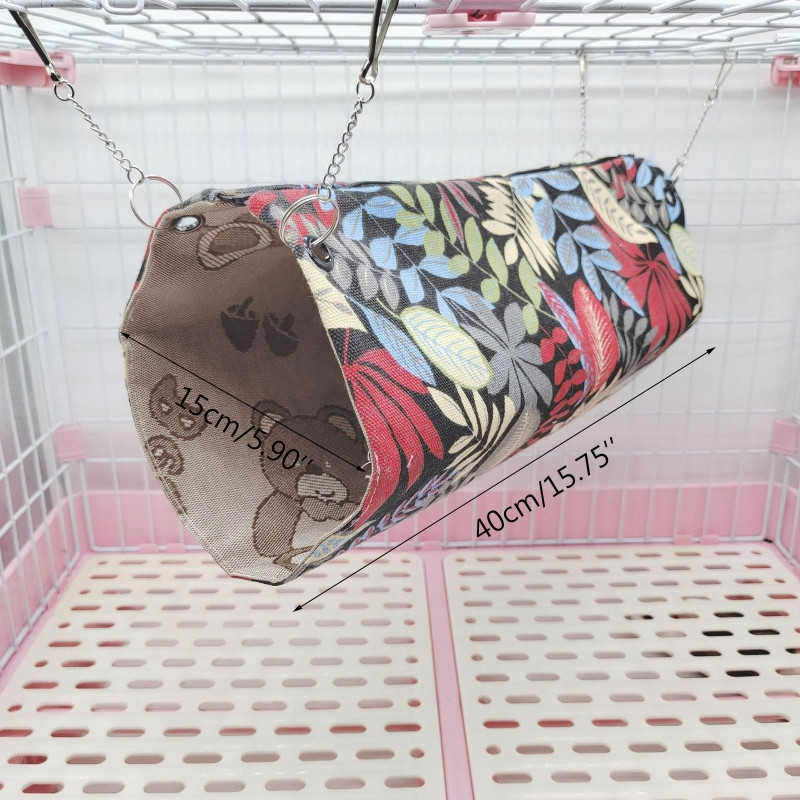 40*15 cm Hamster Viseća mreža Tunel Cvjetni tisak Male životinje Toplo platno Viseći krevet Kavez Dodaci Nest Tube Proizvodi za kućne ljubimce