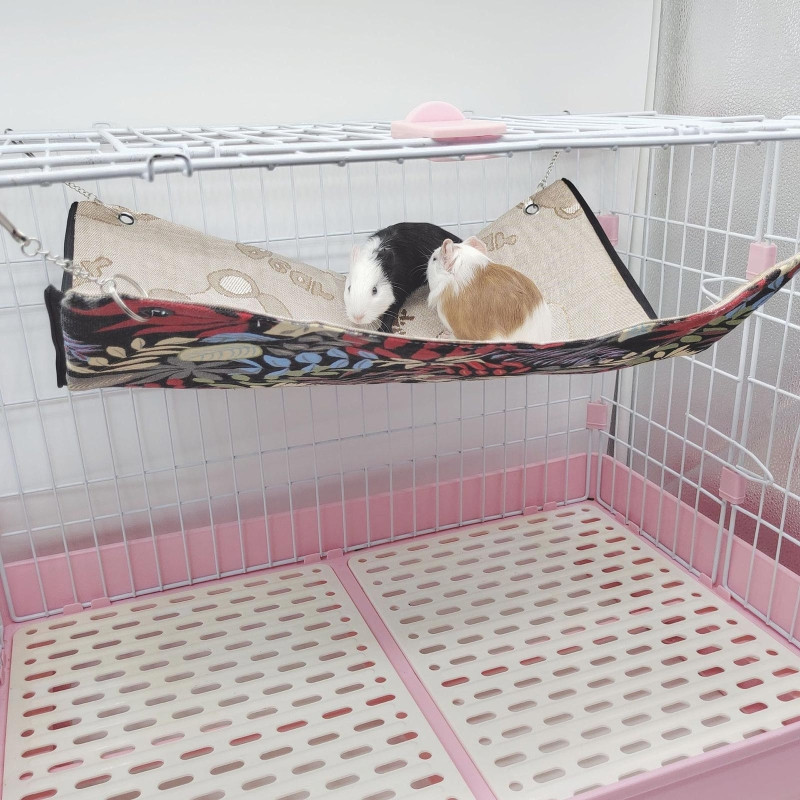 40*15 cm Hamster Viseća mreža Tunel Cvjetni tisak Male životinje Toplo platno Viseći krevet Kavez Dodaci Nest Tube Proizvodi za kućne ljubimce