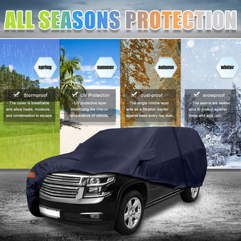 X Autohaux SUV Cover for Chevrolet Tahoe 4 Door 2007-2020 Αδιάβροχο Sun Rain Dust Wind Snow Protection 190T PU W/ Door Zipper
