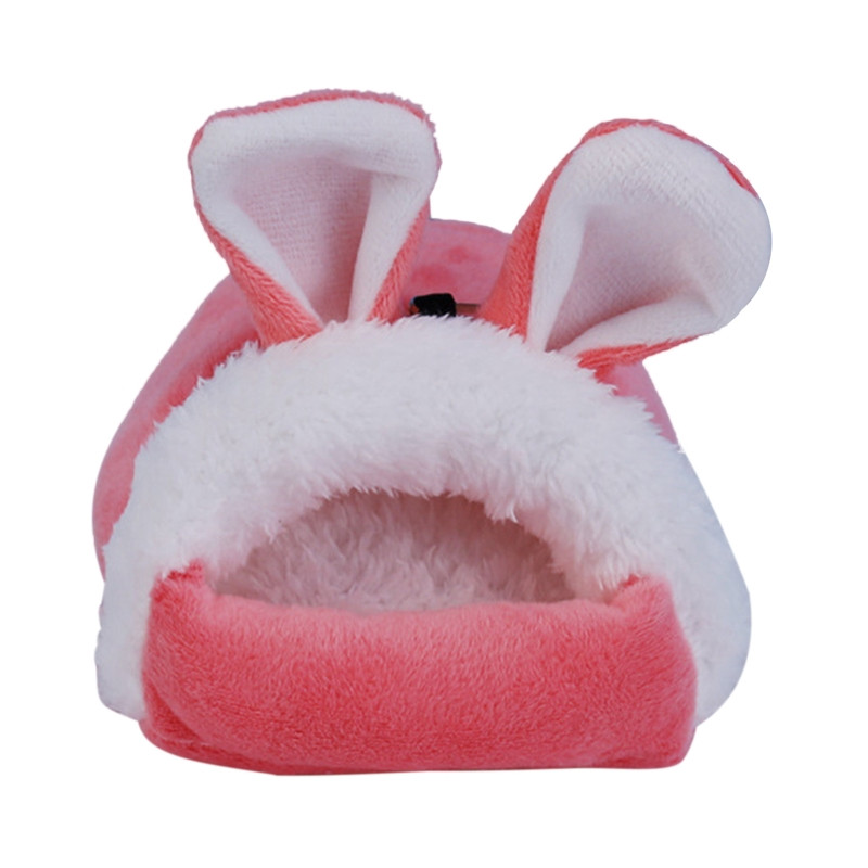 Χαριτωμένο κουνέλι σε σχήμα αυτιού χάμστερ βαμβακερή φωλιά Μαλακή βελούδινη χειμωνιάτικη ζεστή ινδικά χοιρίδια Αρουραίος για ύπνο Κρεβάτι για μικρά ζώα Προμήθειες για κατοικίδια
