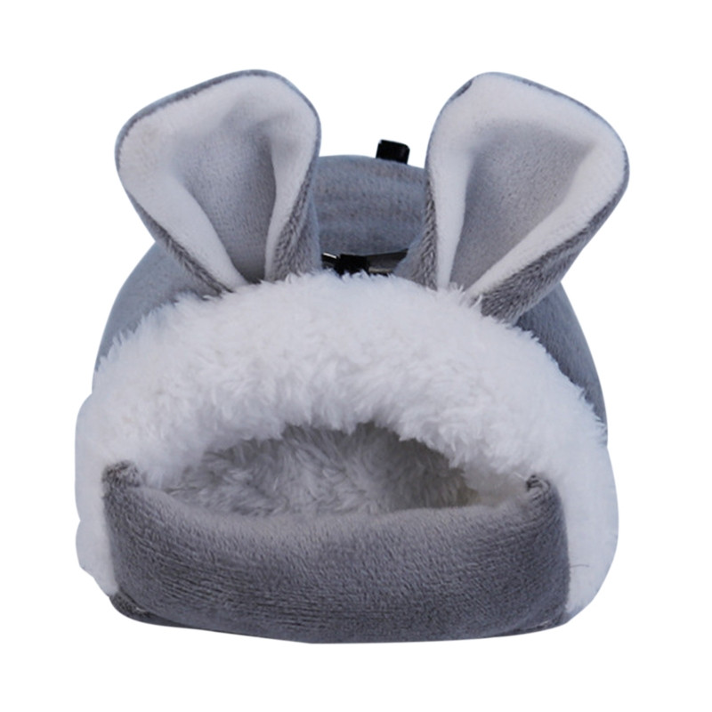 Χαριτωμένο κουνέλι σε σχήμα αυτιού χάμστερ βαμβακερή φωλιά Μαλακή βελούδινη χειμωνιάτικη ζεστή ινδικά χοιρίδια Αρουραίος για ύπνο Κρεβάτι για μικρά ζώα Προμήθειες για κατοικίδια