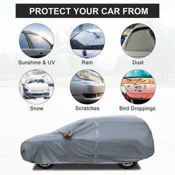 X Autohaux PEVA Пълни калъфи за автомобили Универсални водоустойчиви външни, устойчиви на слънце меки подплати с цип Защитни врати за автомобили за SUV