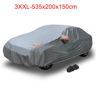 X Autohaux PEVA Full Car Καλύμματα Universal αδιάβροχη εξωτερική ανθεκτική στον ήλιο μαλακή επένδυση με φερμουάρ Πόρτα προστασίας αυτοκινήτου για SUV