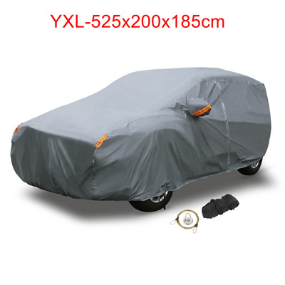 X Autohaux PEVA Full Car Καλύμματα Universal αδιάβροχη εξωτερική ανθεκτική στον ήλιο μαλακή επένδυση με φερμουάρ Πόρτα προστασίας αυτοκινήτου για SUV