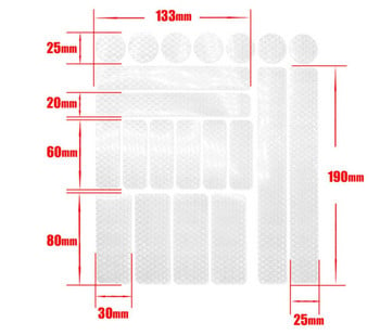 Ανακλαστικά αυτοκόλλητα αυτοκινήτου Φθορίζον ανακλαστήρας ποδηλάτου ποδηλάτου ποδηλασίας ζάντας νυχτερινής ασφάλειας Προειδοποίηση αντανακλαστική ταινία αυτοκόλλητο